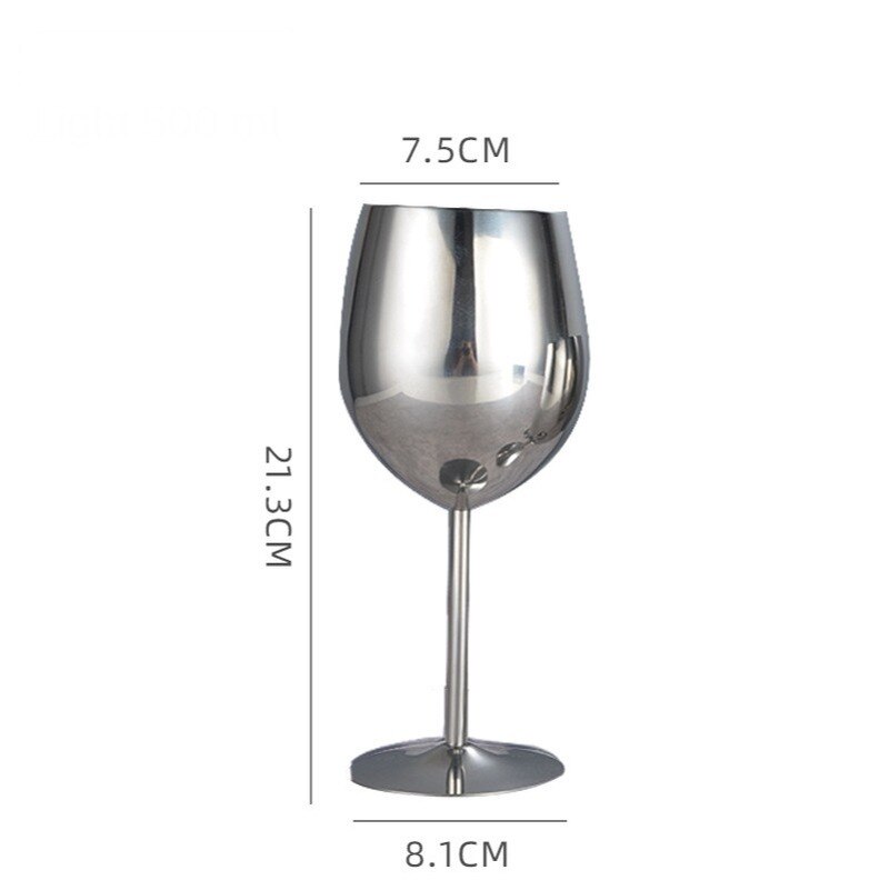 1pcs Stainless Steel Wine Glasses All-steel Goblet Metal Wine Glas Wineglass Bar Champagne Cocktail Drinking Cup Party Supplies