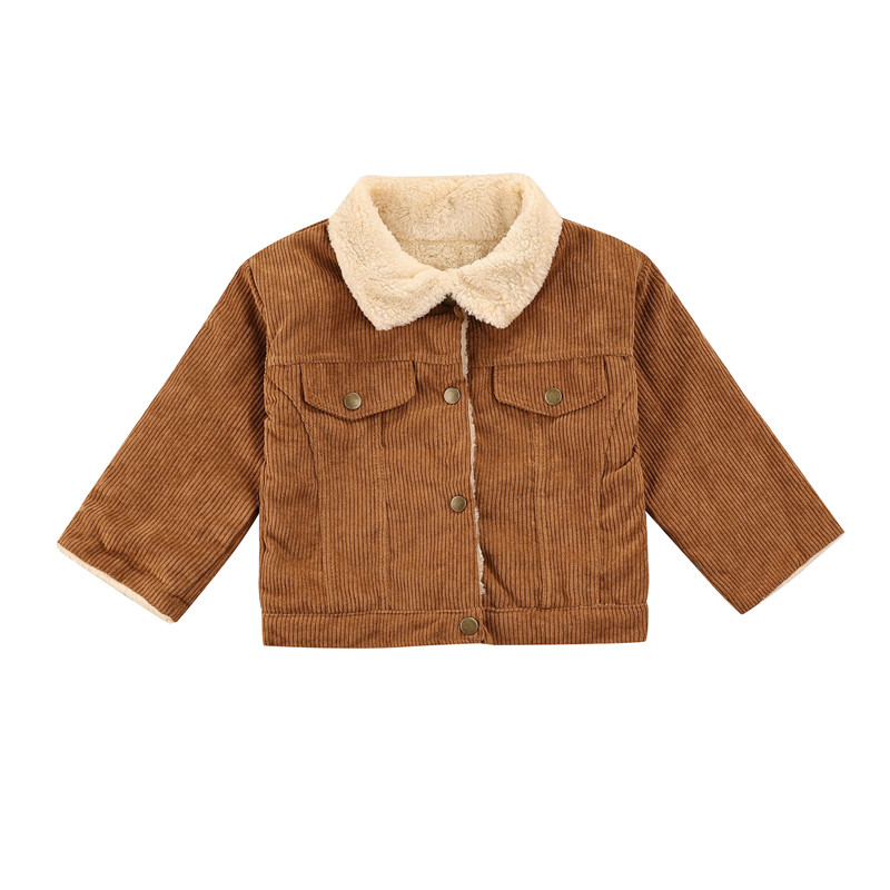 0-36months bebê meninos grosso quente neve usar casaco de veludo manga longa botões quente outono inverno solto casaco para menino casual outerwear