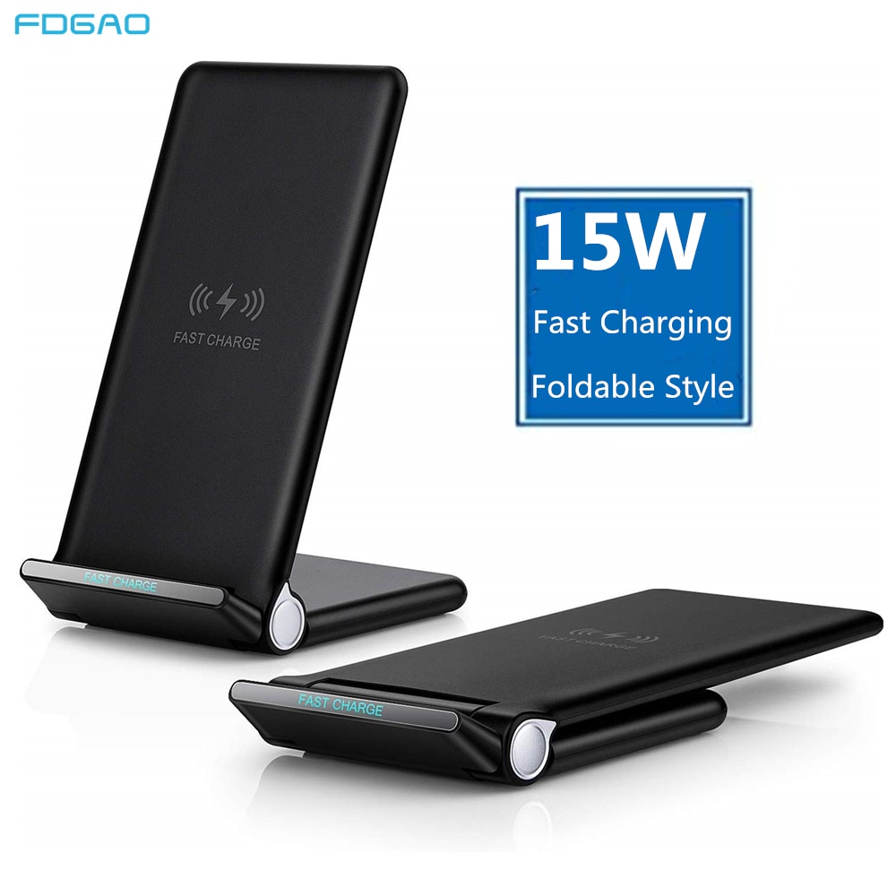 FDGAO 15W Qi Wireless Charger For Samsung S20 S10 S9 Note 9 10 Fast Charging Dock Stand For iPhone 11 Pro X XS MAX XR 8 Plus