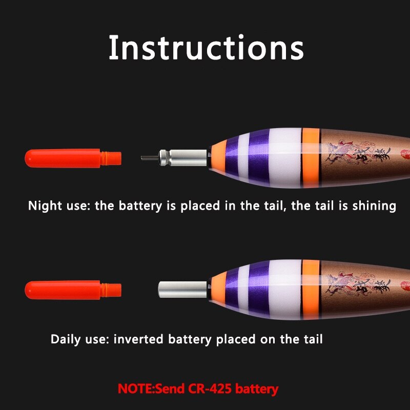 Electric Fishing Float LED Float Light Fishing Tackle Luminous Electronic Float With Battery Fish Buoys Tackle Accessories