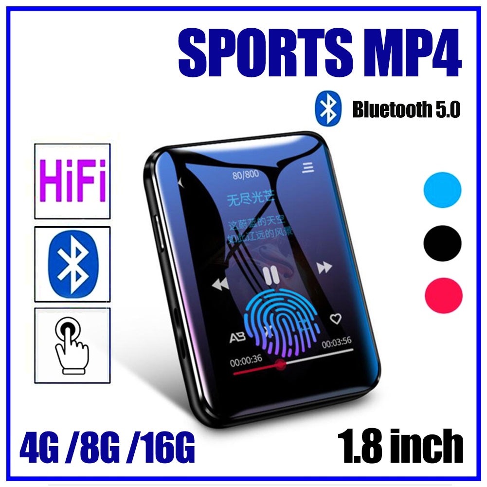 Multimedia  mp3/mp4- speler met bluetooth 1.8- inch touchscreen hifi-speler 4/8/16g muziekspelers 256g tf-kaart fm-videospeler