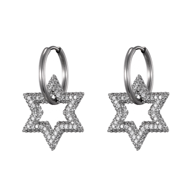 Lovbeafas Ster Ronde Roestvrijstalen Oorringen Voor Vrouwen Zirkonia Geometrische Gouden Kleur Bruiloft Elegante Sieraden: Puur Goud Kleur