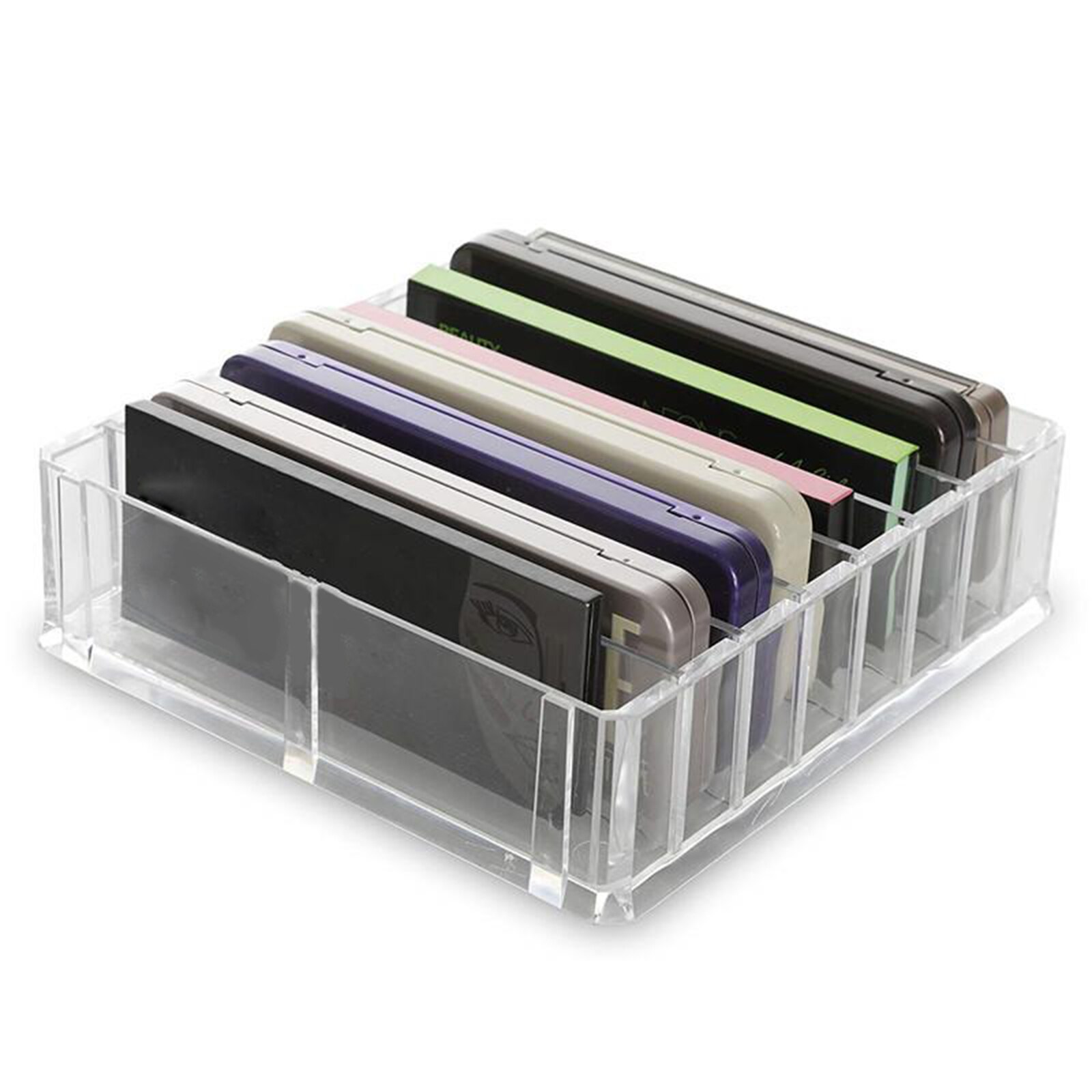 Clair acrylique maquillage organisateur maquillage porte-outils poudre gâteau boîte beauté éponge rouges à lèvres mallette de rangement pour cosmétique