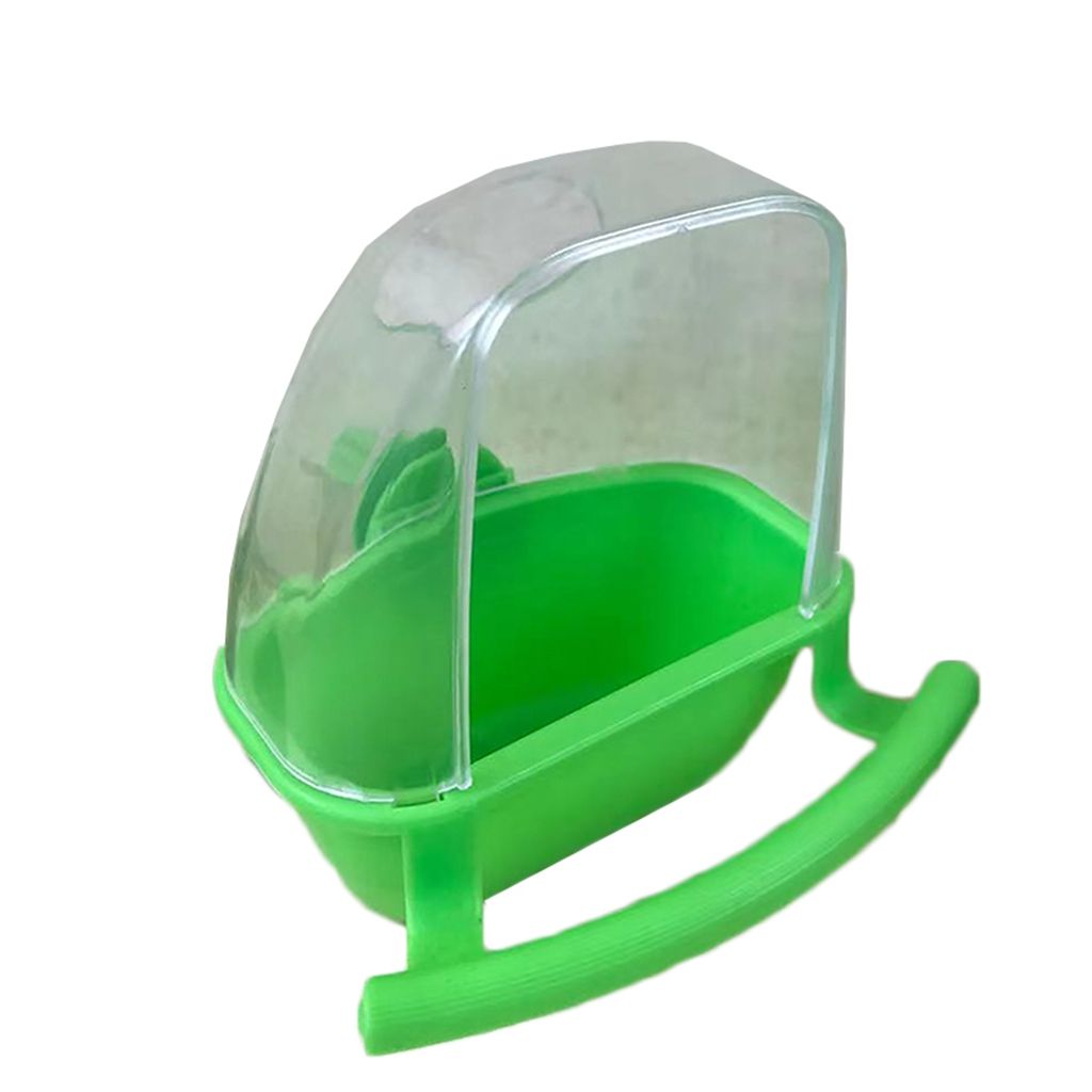 1Pc Clear House Window Bird Feeder Tray Bird House Spill-Proof Pet Feeder Fix on Cage Birds Watering Bowl: green