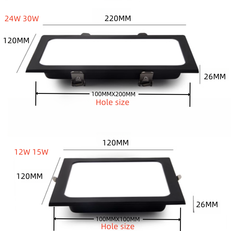 Innfelte led-downlights 12w 15w 24w 30w led-taklampe spotlights  ac110-220v led-panellampe