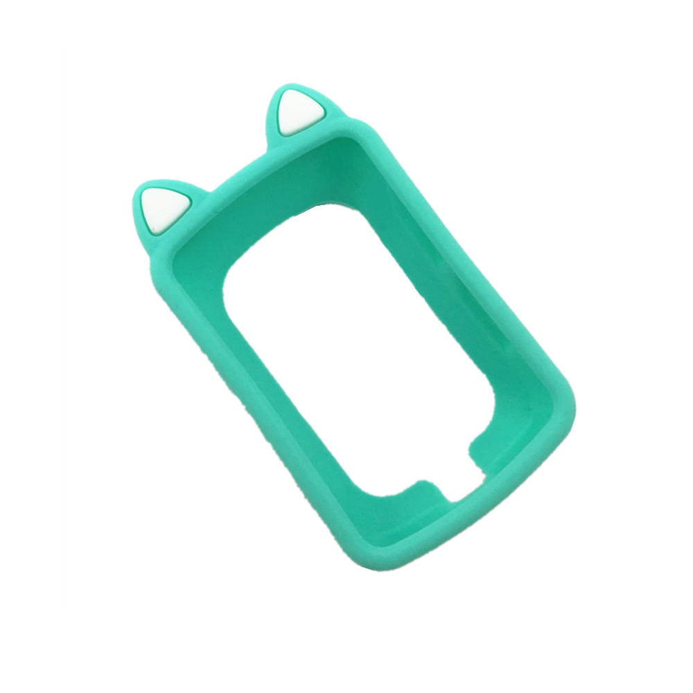 Generic Bike Gel Skin Case &amp; Screen Protector for Garmin Edge 520 GPS Computer Case for edge 520 plus Cartoon Cute Case: Green-cat ear type