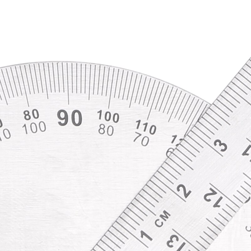 0-180° Angle Ruler Round Head Rotary Protractor Adjustable Universal Stainless Steel Measuring Tool