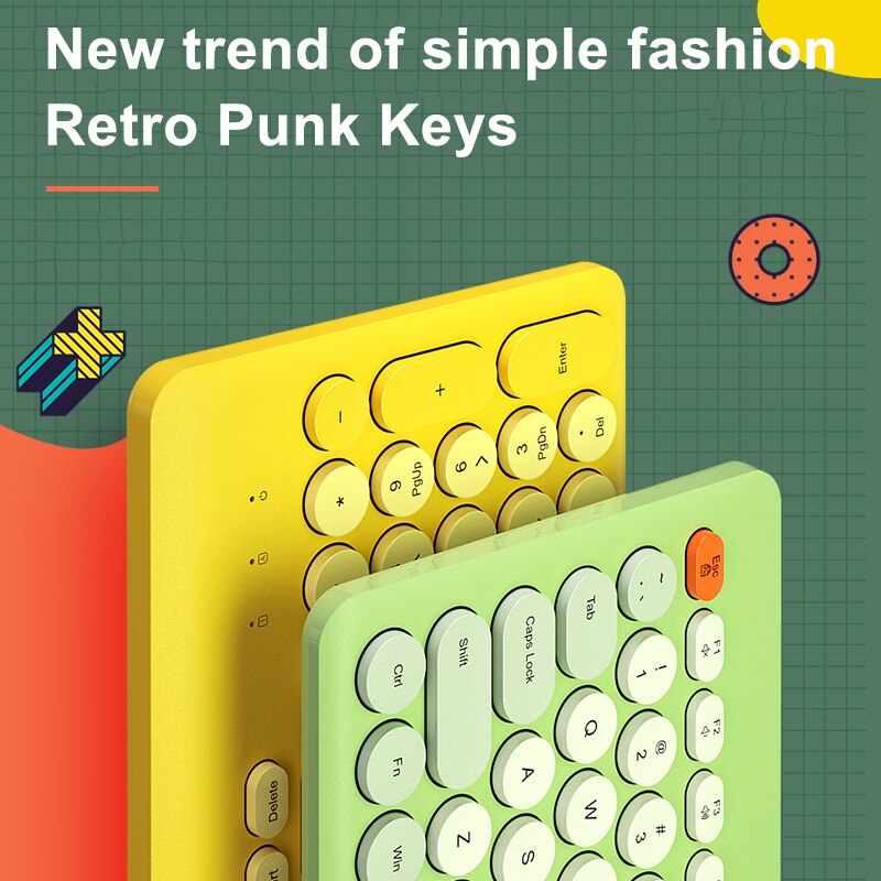 EAOR 2.4G Wireless Gaming Keyboard and Mouse Set Round Keycap Silent Wireless Keyboard Mouse Combos for PC Gamer Desktop Laptop