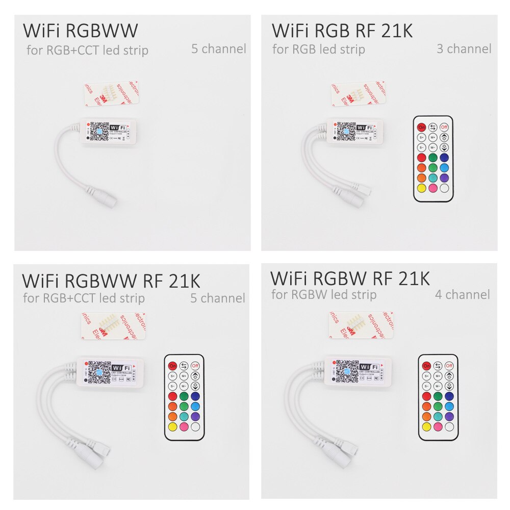 Wifi LED Controller RGB RGBW RGBWW DC 5V 12V 24V Bluetooth Wireless IR RF Remote 12V Music Mini Controller for LED Strip Light