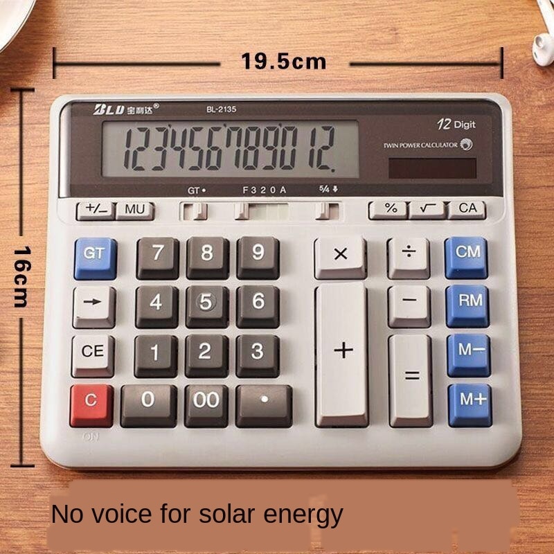 Large Voice Solar Calculator Office Supplies Multifunctional Financial Accounting Electronic Special Computer Students Battery