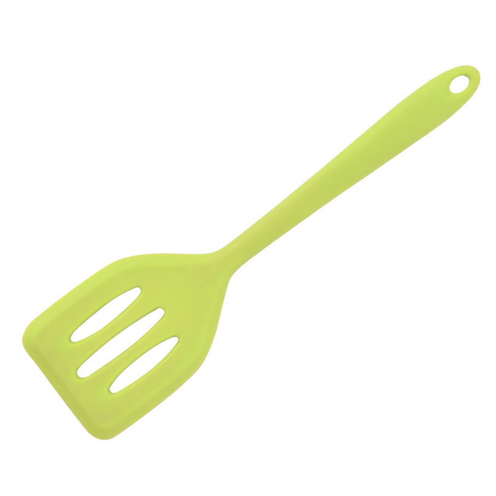 Espátula pequeña de silicona para cocinar en el hogar, espátula para freír, espátula para carne, espátula para panqueques, herramientas de cocina, 1 ud.: Verde