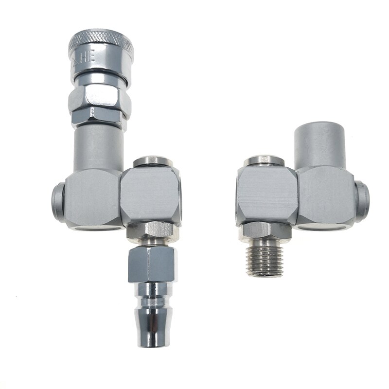 1/4" Pneumatic Part Universal 360 Swivel Air Hose Connector Adapter Flow Aluminum Alloy Tool Used for compressor, car painting