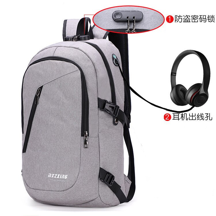 Anti-theft backpack casual student bag USB charging travel backpack,woman diaper bag