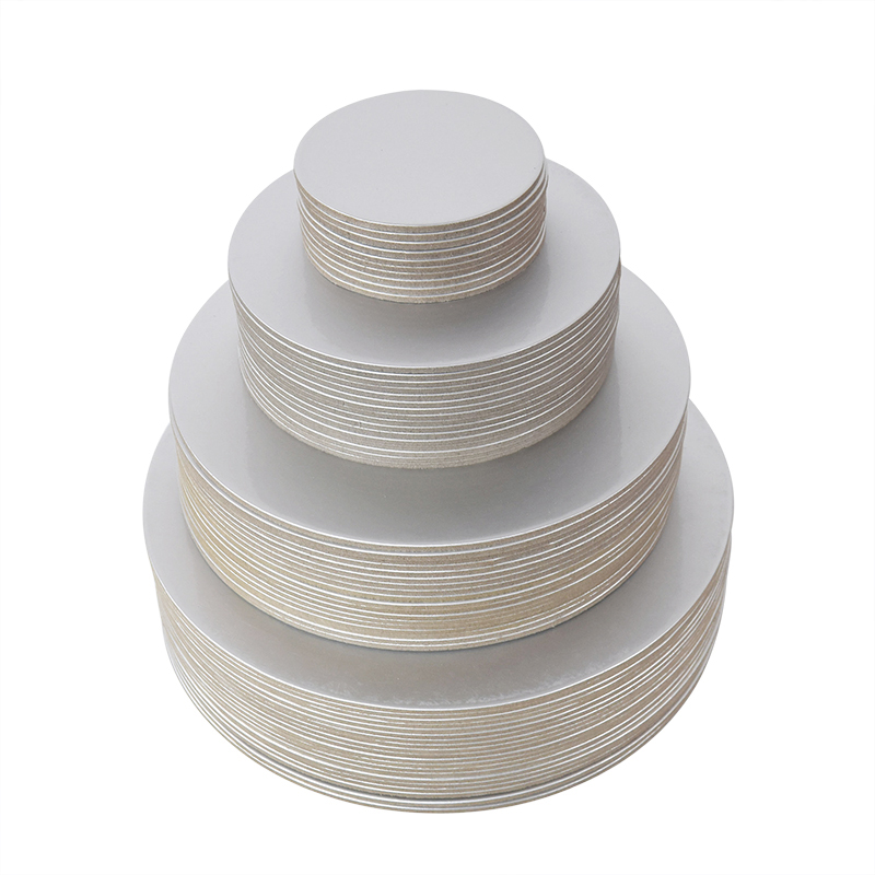 Cartón para pastel de 10-30CM de diámetro, Base de cartón circular disponible, tablero redondo recubierto dorado o plateado, bandeja para postre y pasteles