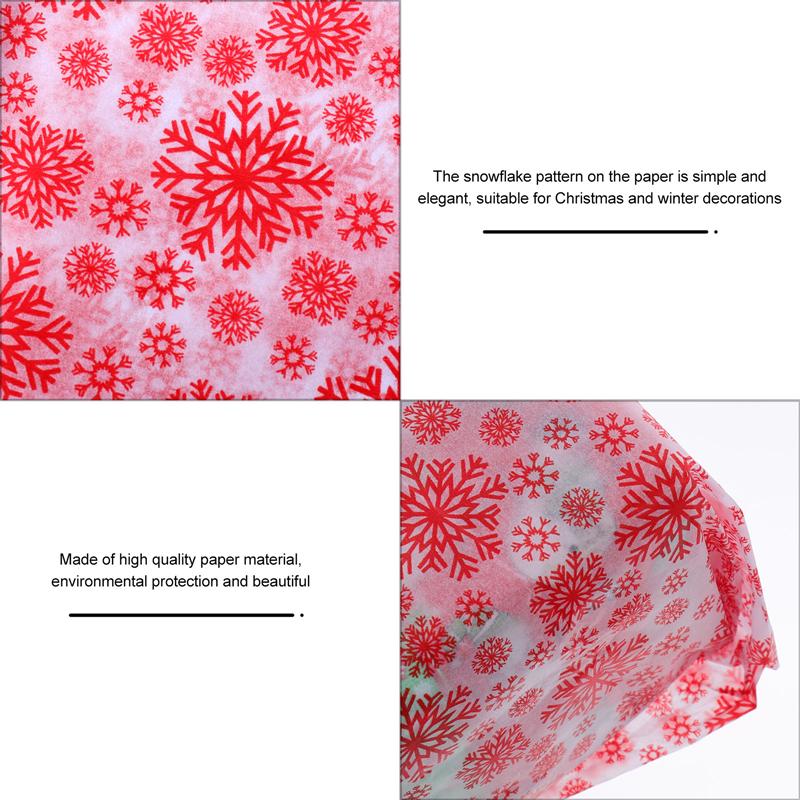 4 Packs Wrapping Paper Christmas Series Snowflake Thin Tear-Resistant Wrapper Tissue Paper for Craft