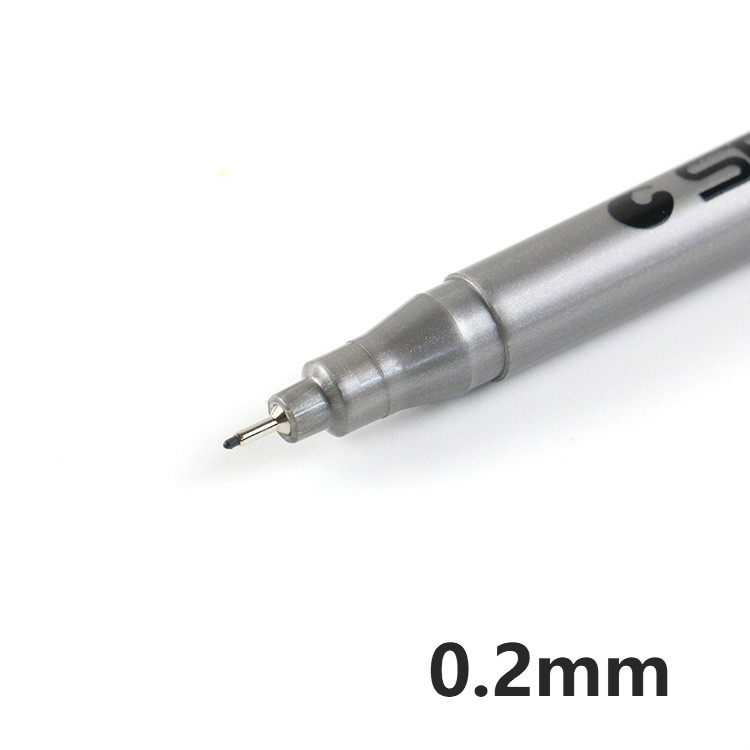 1 Pc Zwart Pigma Micron Pen Handgetekende Schets Naald Pen Hand Dawing Liner Fineliner Cartoon Handtekening Pen: 0.2mm