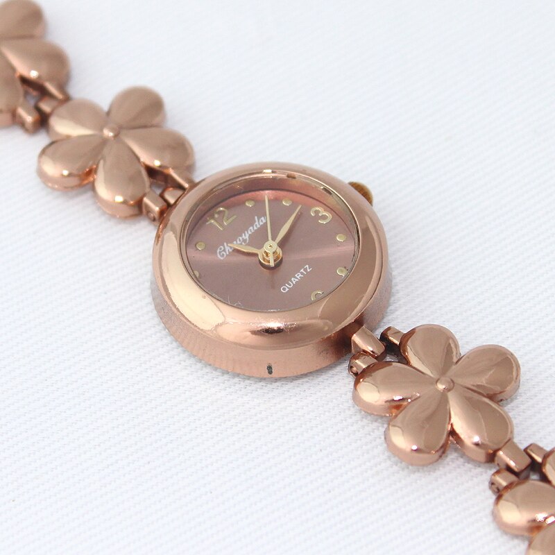 Kaffe farve mærke ur kvinder blomster armbånd ure luksus armbåndsure kjole ur casual vintage dame ur  o110