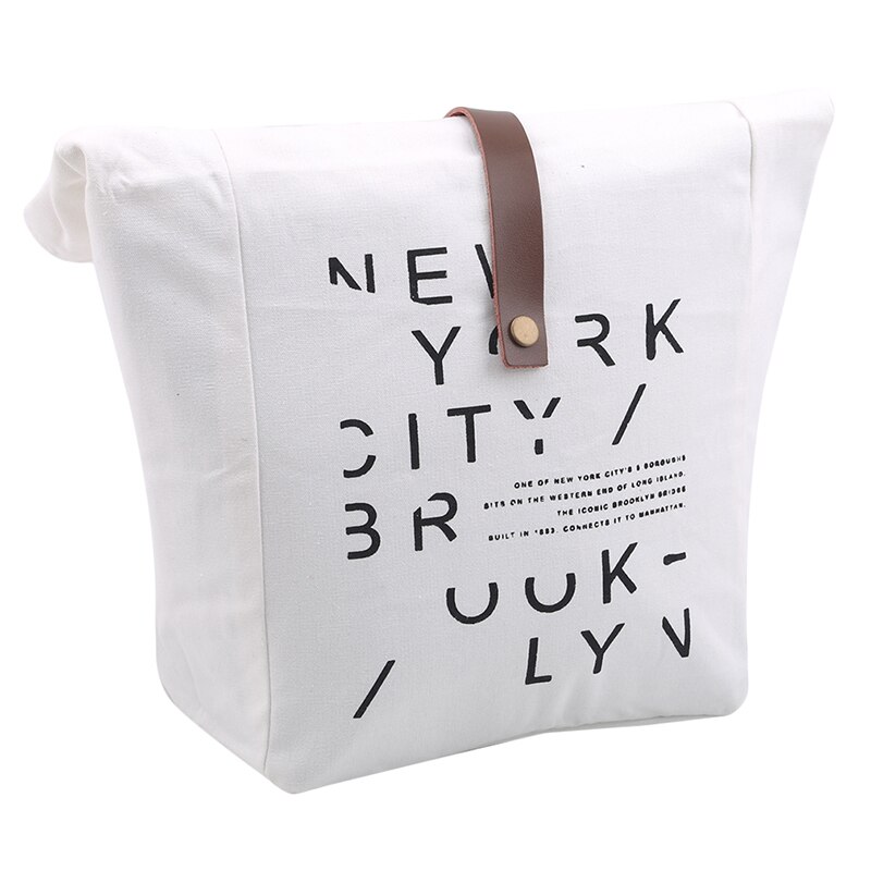 Katoenen Canvas Lunchbox Isolatie Zak Picknick Tas Brief Soort Grote Capaciteit Multifunctionele Doek Tas Voedingsmiddelen Organizer: Style 2