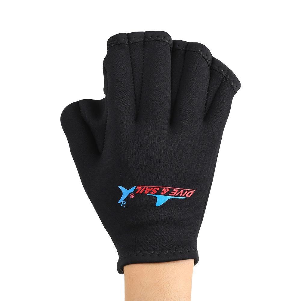 1 par de guantes de natación, guantes de buceo con aletas, guantes de buceo con red, equipo de buceo, web, natación, surf, entrenamiento, palmeras, accesorios
