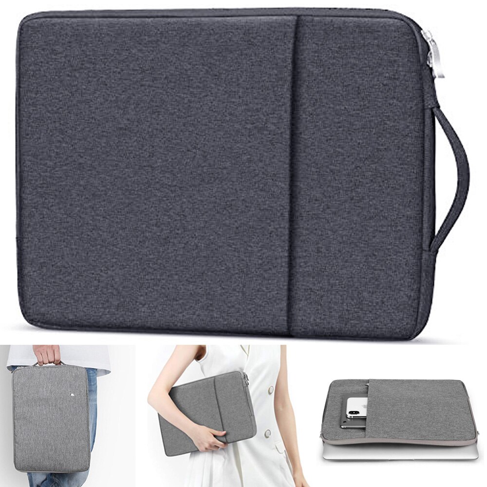 Datorfodral notebook väska påse fallet för macbook air 11 13 12 14 15 13.3 15.4 15.6 för lenovo asus / yta pro 3 pro 4: Mörkgrå / 15.6 tum
