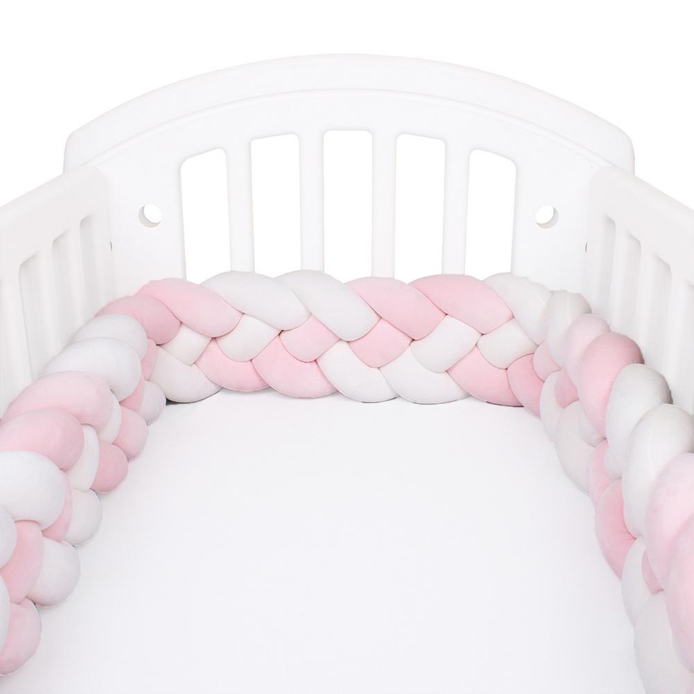 78.7 Inches/200Cm Vouwen Twisted Dikker Baby Bed Bumper Zachte Kleurrijke Gevlochten Baby Wieg Beschermende Pad Kussen Voor cot: A