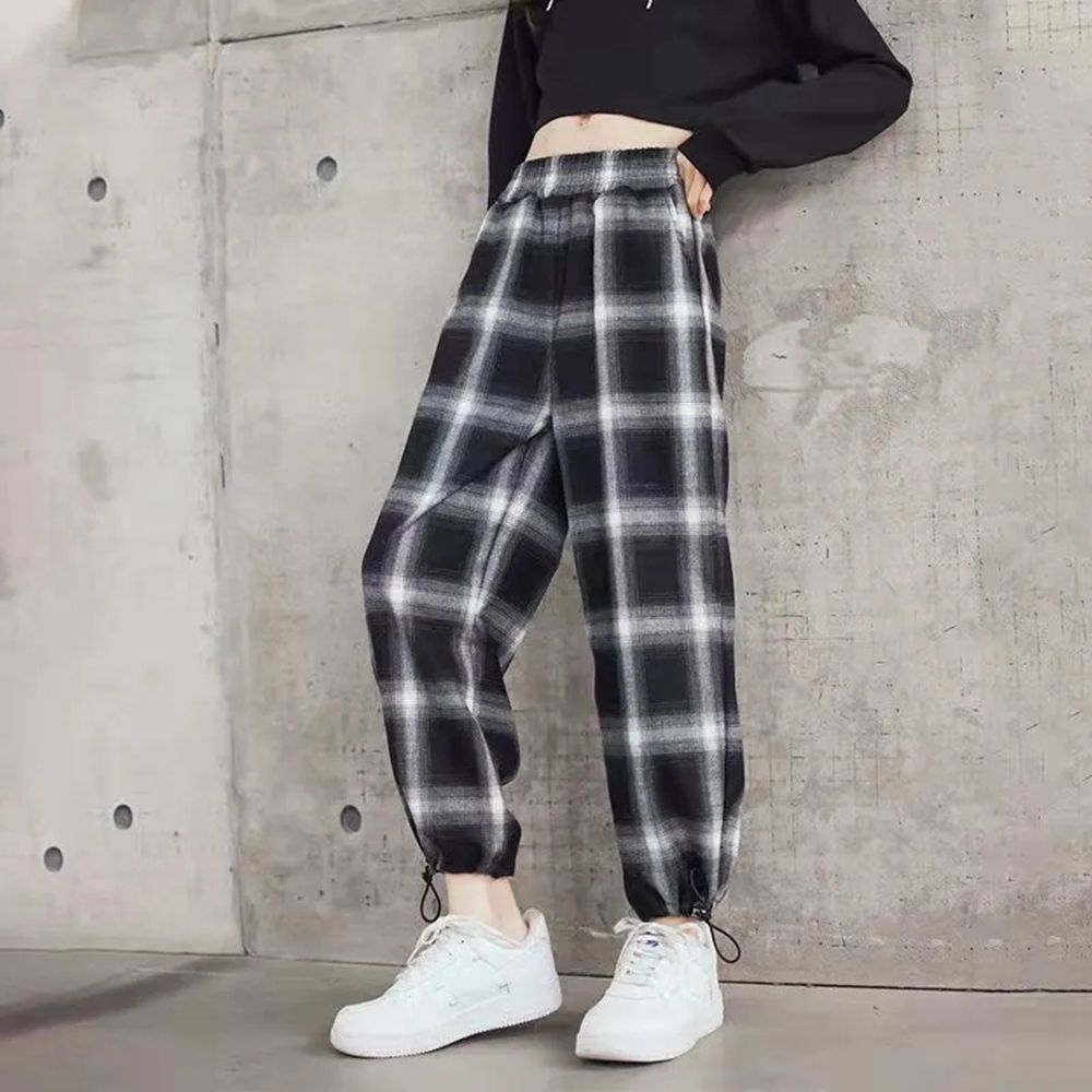 Spring Girl Plaid Pants 3-14 Years Teenage Children's Clothing for Girls Loose Casual Wide Leg Pants for Girls Trousers 6 8 10 9