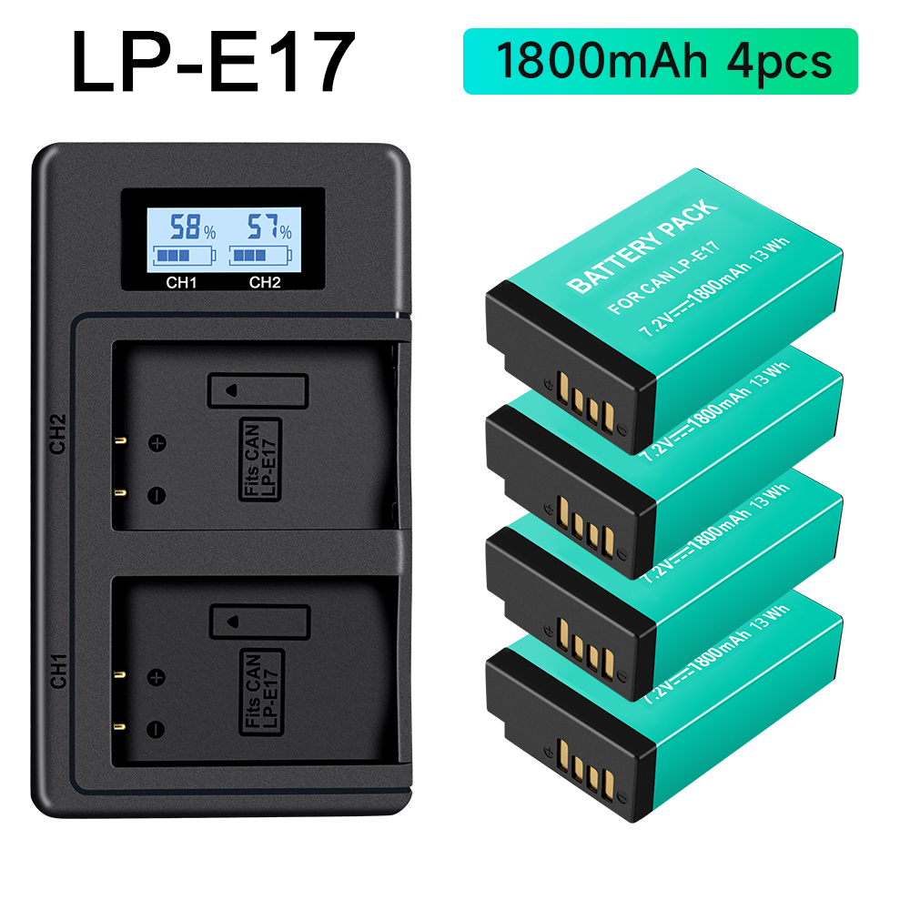 PALO LP E17 LP-E17 bateria + LCD podwójna ładowarka USB do aparatu Canon EOS 250D 200D M3 M6 750D 760D T6i T6s 800D 8000D pocałunek X8i kamery