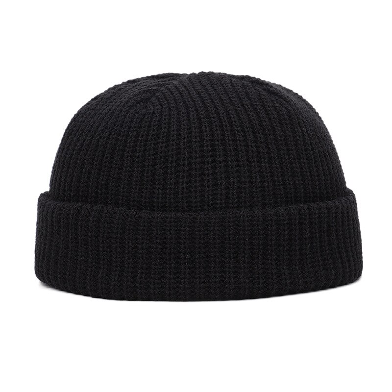 11 Stijlen Gebreide Hoeden Voor Vrouwen Gildkruid Mannen Beanie Hat Winter Retro Brimless Baggy Meloen Zachte Cap Mutsen Hoeden Voor mannen: Black