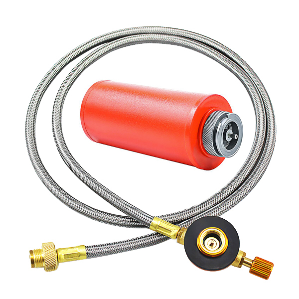 Equipo de Camping Cassette horno tipo horno adaptador de conector Convertidor para cocina de acampada estufa de Camping pícnic quemador de Gas: Tube and Adapter
