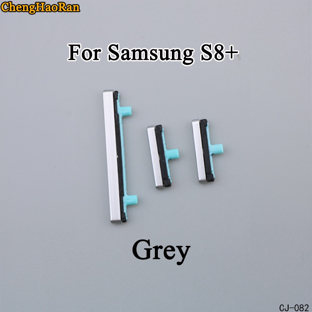 ChengHaoRan 1Set Side Button For Samsung S8+ Phone case side button switch power volume button repair parts replacement: 082-Grey
