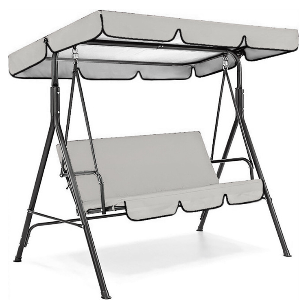 Swing Chair Cover Outdoor Garden Patio Swing Chair Seat and Top Cover Sunshade Canopy Waterproof Replacement Chair Awning: Dark Grey