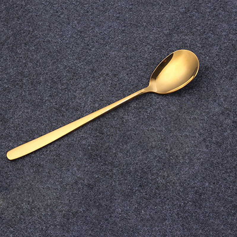 5PCS Stainless Steel Spoons with Long Handle Spoon 4 Color Rose Gold Soup Spoon for Ice Cream Dinner Spoons Rice/Salad Tableware