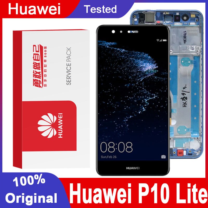 100% Originele 5.2 ''Display Met Frame Voor Huawei P10 Lite Lcd Touch Screen Digitizer Vergadering WAS-LX1 WAS-LX1A WAS-LX2 WAS-LX