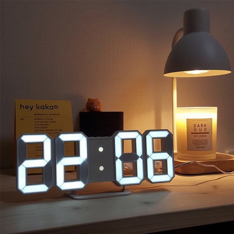 3D LED Digital Alarm Uhren Zauberstab Hängen Uhr Tisch Uhr Kalender Thermometer Anzeige Schlummern Funktion Büro Elektronische Uhr