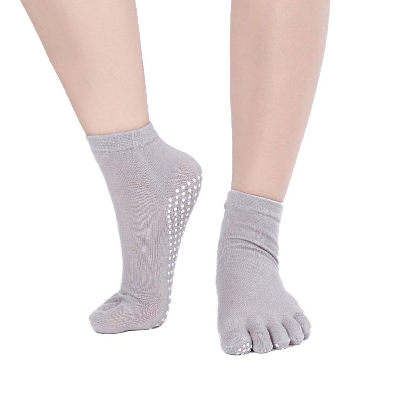 Colorful Socks Unisex Five Finger Massage Massage Sport Toe Slip Breathable Exercise Yoga Newly Comfortable:  gray