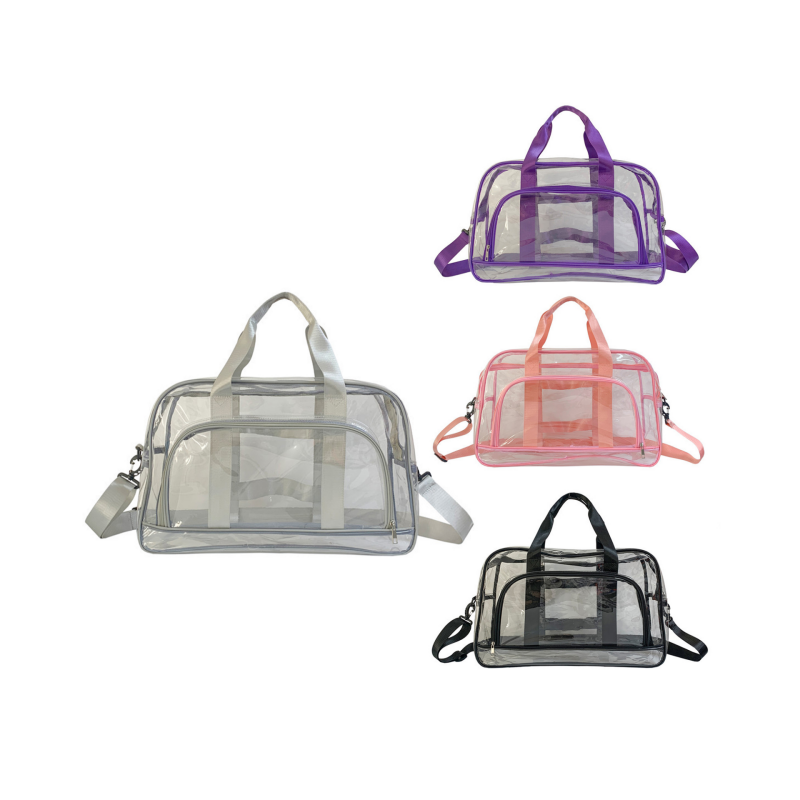 Sac de voyage transparent de grande capacité, sac à bandoulière en PVC transparent, rangement de fitness, sac à main transparent, 1PC