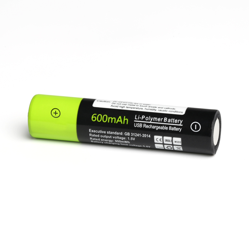 Znter 1.5v aaa-akkus, 600 mah, usb-wiederaufladbarer lithium-polymer-akku, schnellladung über micro-usb-kabel