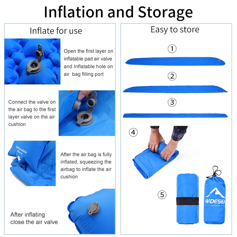 Camping Inflatable Mattress In Tent Folding Camp Bed Sleeping Pad Picnic Blanket Travel Air Mat Camping Equipment