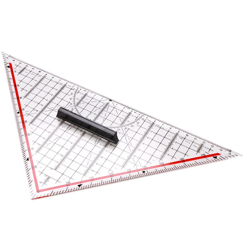 20cm/30cm -tegnings trekant linjal vinkelmåler måle linjal med håndtak multi-funksjon tegning linjal skrivesaker