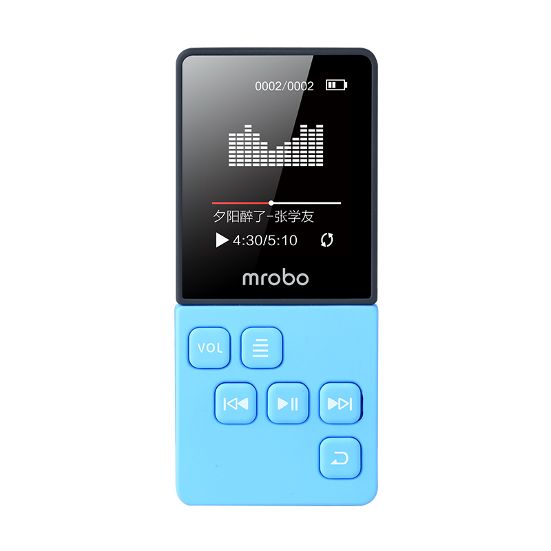 Mrobo HIFI MP3 Player Built-in Speakers High Sound MINI Music Player Support 64G TF Card FM E-book