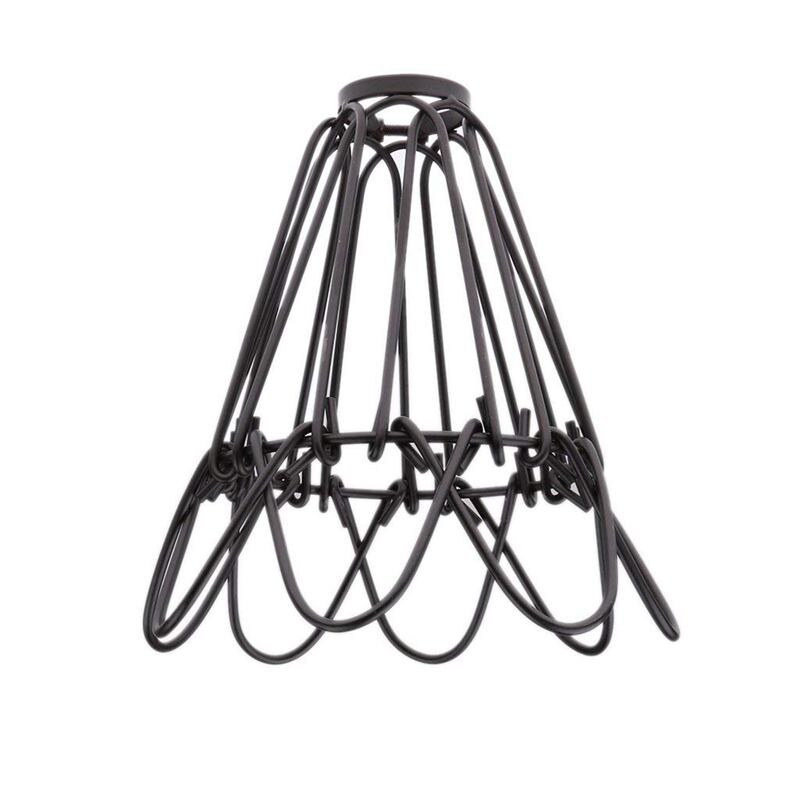 Antique suspension abat-jour lustre Cage plafonnier suspension fil métallique-noir