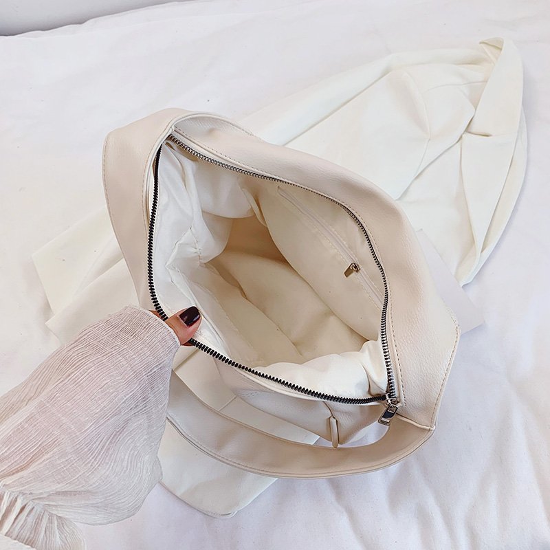 Simpel skuldertaske til kvinder vintage luksus håndtaske kvindelig kort ensfarvet lynlås lukket pu læder klare hobos
