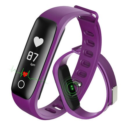 Blodtrycksmätare vattentät blodtrycksmätare puls sömn fitness sportarmband smart app armband smartband arm: Lila