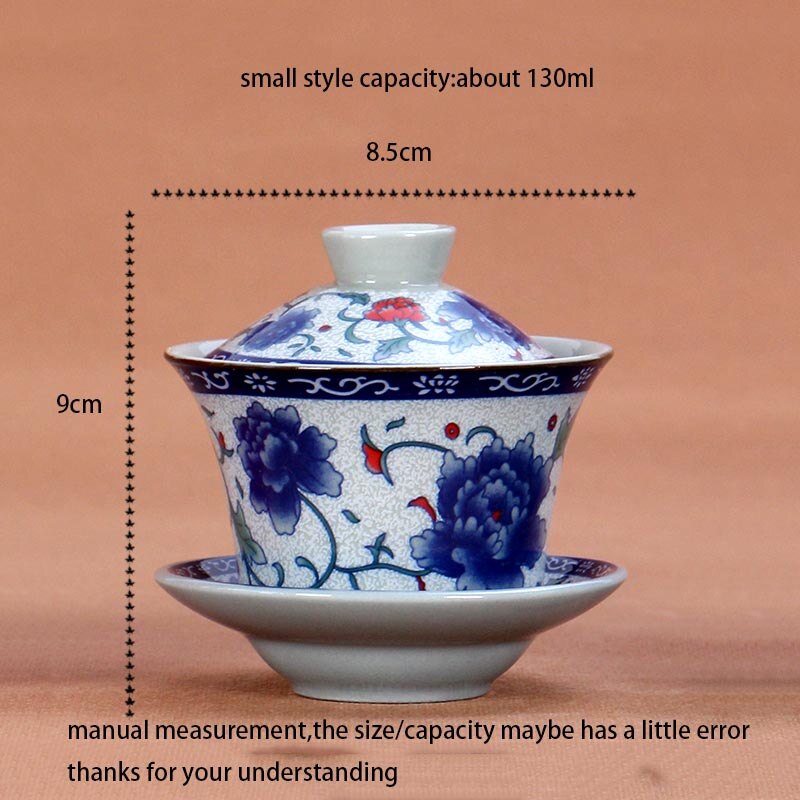 130ml/180ml te terrin jingdezhen blått och vitt po... – Grandado