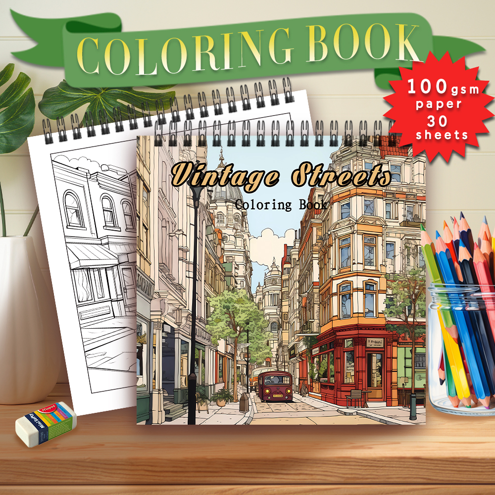 Libro para colorear para adultos, 30 hojas, libro para colorear en espiral para mujer, 8,3x8,3 pulgadas, libro de dibujo, de cumpleaños, de navideña