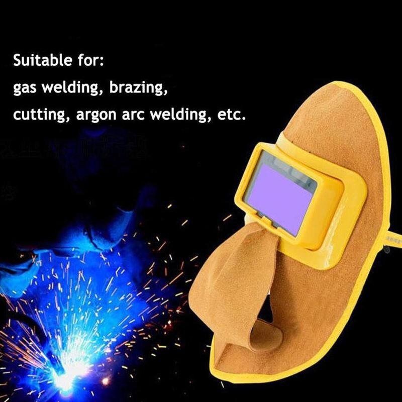 1pc Electric Welding Auto-darkening Head-mounted Argon Protective Eye Mask Mask Helmet Anti-glare Welding Protector Arc J2C2