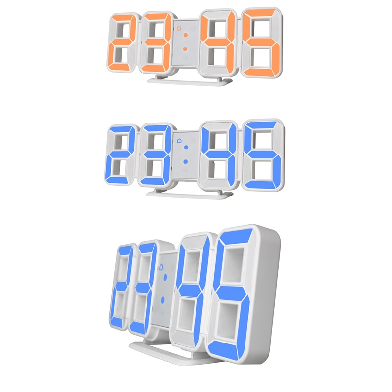 3d led väggklocka moderna digitala väckarklockor display hem kök bord skrivbord natt väggklocka 24 or 12 timmars display