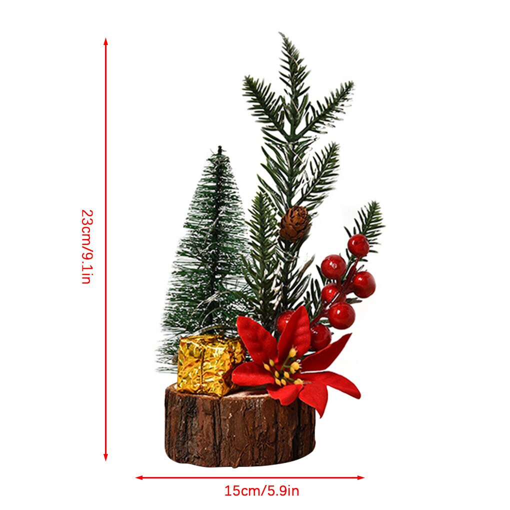 Merry Christmas Desktop Xmas Tree Ornament Home Office Table Top Glowing Tree Decor Year Decoration: 07