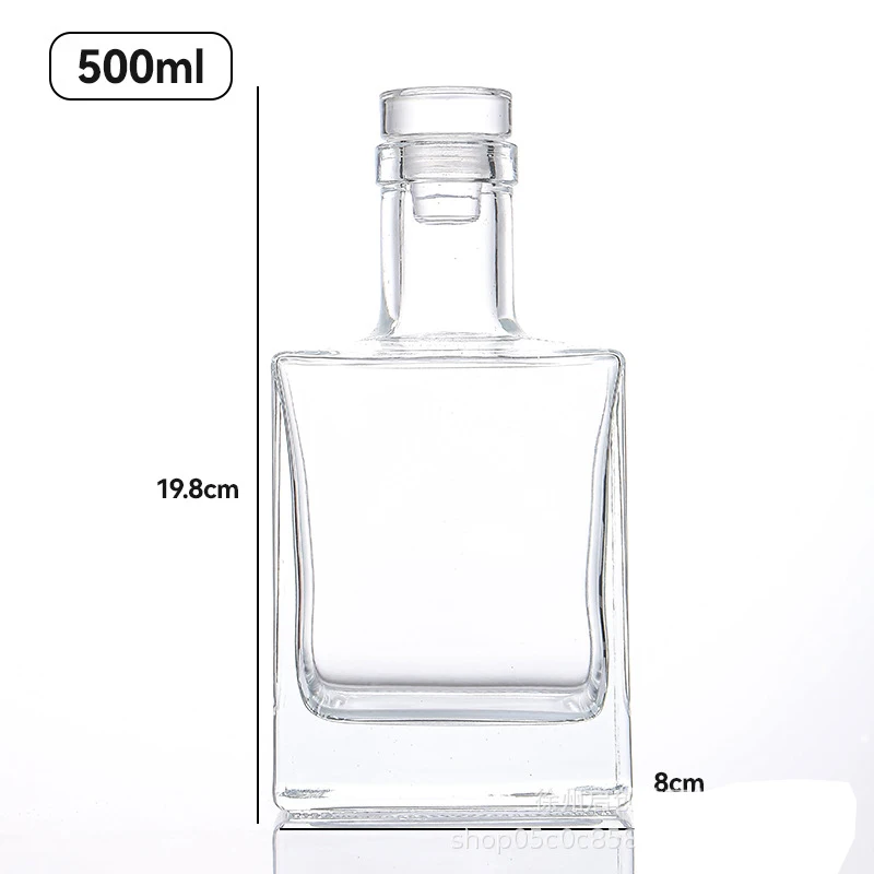 Bourbon-karaffel til whisky, skotsk whisky, spiritus, firkantet blyfri skotsk whisky-karaffel, premium vodka-karaffel: Blå