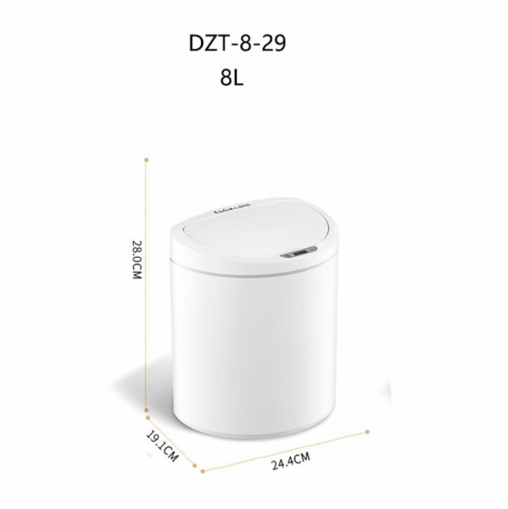 Ninestars Intelligente Inductie Prullenbak Geen Contact Voor Keuken Woonkamer Badkamer 8L/10L Van Xiaomiyoupin: white 8L